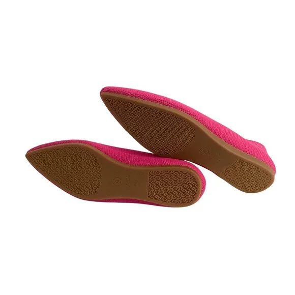 Vivaia Pointed Toe Ballet Flats Aria 5' women's 38.5 pink knitted comfort Pitata - Picture 5 of 7